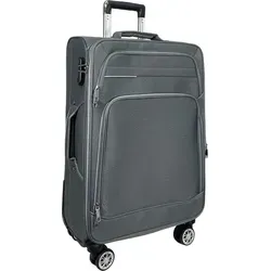 MY TRAVEL BAG Stoff Reisekoffer Trolley - Erweiterbar mit Zwillingsrollen, ultraleicht und mit Sicherheits-Zahlenschloss für stressfreies Reisen