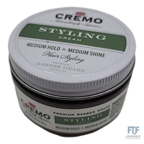 CREMO - Barber Grade Hair Styling Cream For Men | Medium Hold & Medium Shine | 1