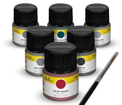 Colour Set Navy, Acrylic 6 x 12 ml + Pinsel, Heller Farben 9405