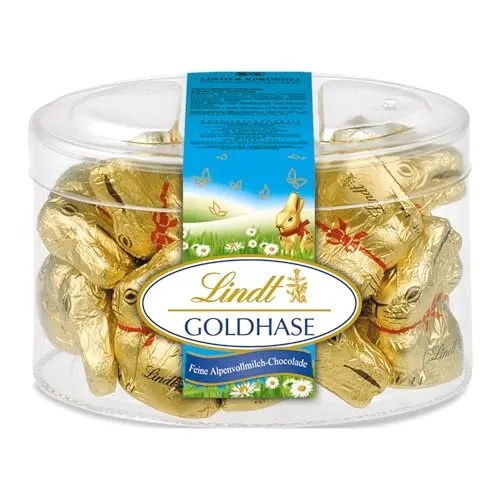 Lindt Mini Goldhasen 200g – Süße Osterüberraschung - Genießen Sie die Mini Goldhasen von Lindt, perfekt für Ostern! In hochwertiger Folie verpackt, sind sie ideal als Geschenk oder zur Dekoration. 20 Stück voller feiner Alpenmilchschokolade.
