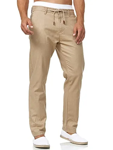 Indicode Herren Veneto Leinen-Baumwollhose | Freizeithose für Männer in Cornstalk, XXL - Die lässige Leinen-Baumwollhose von INDICODE ist ideal für den Sommer. Atmungsaktiver Stoff sorgt für Komfort an warmen Tagen. Kordelzug und umgekrempelte Beine verleihen einen entspannten Look. Hochwertige Verarbeitung garantiert Freude am Tragen.