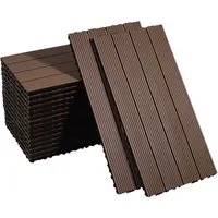 CCLIFE WPC Terrassendielen Braun 60 x 30 x 2 cm, 17 Stück für 3,06 m² - Hochwertige WPC-Dielen in Braun für eine pflegeleichte Terrasse mit natürlichem Holzlook. Robuste, rutschfeste Platten für sichere Momente im Freien – ideal für Möbel und Freizeit!
