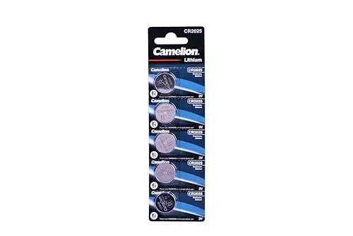 Camelion 13005025 - Lithium Knopfzellen-Batterie CR2025 mit 3 Volt, 5er Set, Kapazität 150 mAh, für verschiedenste Geräte- und Verbraucheranforderungen