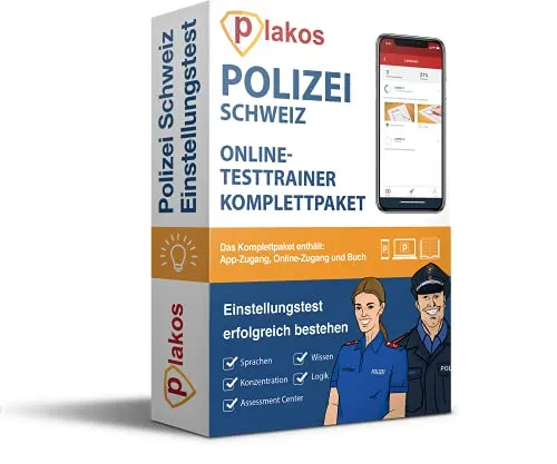 Einstellungstest Polizei Schweiz: Über 1.000 Aufgaben mit Lösungen | Ablauf Aufnahmetest | Fragen, Erfahrungen, Sporttest, Fachwissen, ... Allgemeinwissen, Konzentration