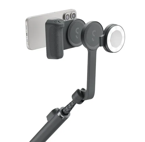 ShiftCam Smartphone-Stabilisator SnapTravel Kit Essential - Das SnapTravel Kit Essential bietet alles für mobile Content-Erstellung: einen Smartphone-Griff, einen ausziehbaren Selfie-Stick und ein kompaktes LED-Ringlicht. Ideal für kreative Aufnahmen in optimaler Beleuchtung, egal ob zu Hause oder unterwegs.