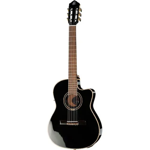 Ortega RCE138-T4BK B-Stock Konzertgitarre - B-Stock Konzertgitarre mit massiver Fichtendecke und Ortega MagusPro Elektronik, inkl. Gig Bag, ideal für Einsteiger und Fortgeschrittene.