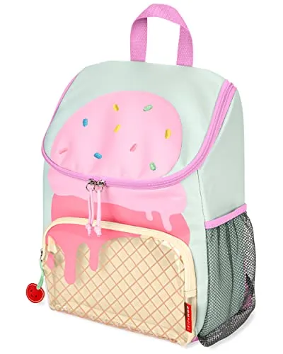 Skip Hop Spark Style großer Rucksack Eiscreme - Spielfahrzeuge: Großer Kinderrucksack mit breiter Öffnung für einfaches Packen, inklusive praktischer Vordertasche und Netztasche für die Trinkflasche – perfekt für kleine Abenteuer!