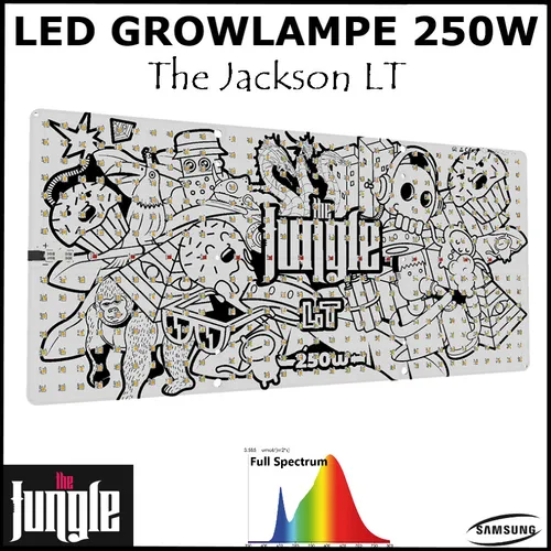 The Jackson LED Pflanzenlampe 250W Vollspektrum - Hochwertige LED Pflanzenlampe für optimales Pflanzenwachstum, energieeffizient und langlebig, ideal für den Indoor-Einsatz.