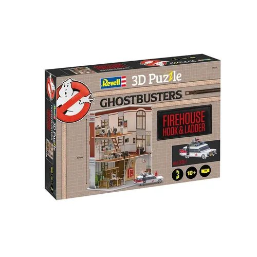 REVELL Ghostbusters Firehouse Hook & Ladder 3D Puzzle - 3D Puzzle des Ghostbusters Hauptquartiers, fördert Kreativität und Geduld beim Bauen, ideal für Fans und Puzzle-Liebhaber.