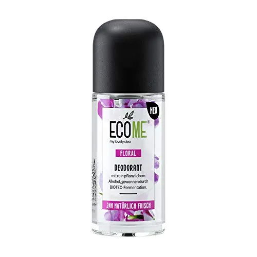 ECOME my lovely Deo Roll-On Floral 6 x 50 ml, veganer Deo Roller, auch für empfindliche Haut, 24 h natürliche Frische, ohne Aluminium-Salze, eco-friendly, Made in EU, 6er Pack
