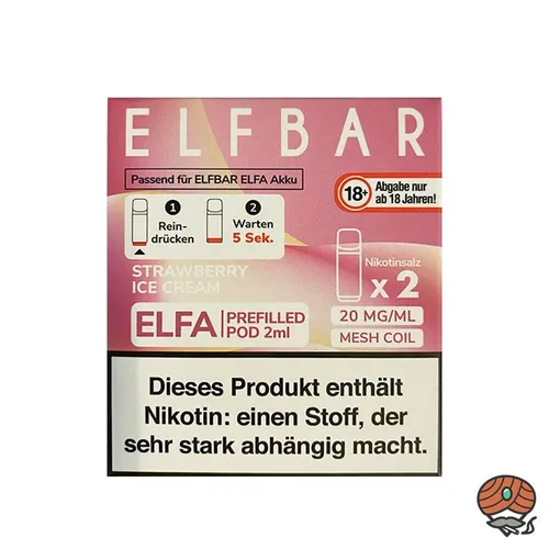 ELFBAR ELFA POD Strawberry Ice Cream 20mg/ml Nikotin à 2 Pods