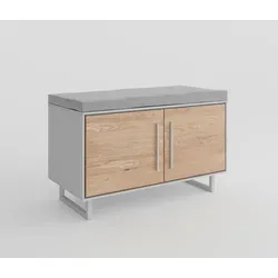 Elfo Garderobenbank Kai aus Eiche Bianco - Stylische Garderobenbank aus Eiche Bianco, ideal für Flur und Eingangsbereich, mit viel Stauraum für Schuhe und Accessoires.