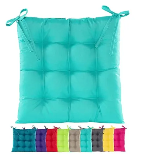 JACK Outdoor Stuhlkissen 38x38cm Lounge Kissen Auflage Wasserfest Sitzkissen Garten Lotus Effekt, Farbe:Aqua