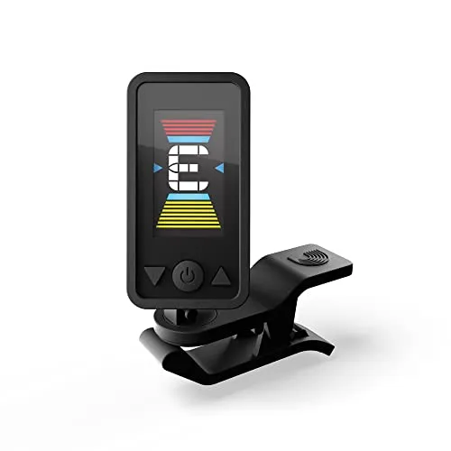 Daddario PW-CT-27 Eclipse Rechargeable Tuner - Stimmgerät für Gitarren, Bässe und Ukulelen mit besonders hellem LCD-Display und 24 Stunden Akkulaufzeit; ideal für Musiker unterwegs.