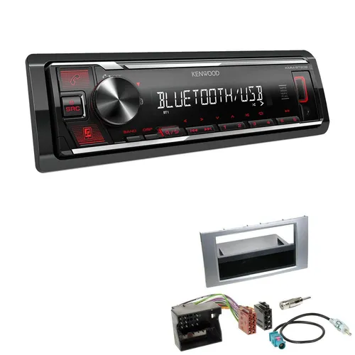 Kenwood 1-DIN Autoradio Bluetooth USB AUX für Ford Fusion Facelift - Modernes 1-DIN Autoradio mit Bluetooth, USB und AUX für Ford Fusion (2005-2012). Genießen Sie Musik-Streaming und Freisprechanrufe in stilvollem Silber.