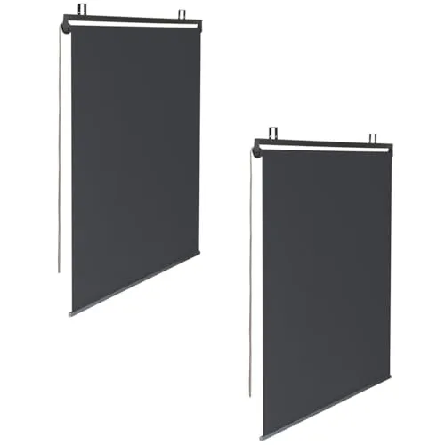 IDMarket - Satz von 2 Rollos B.124 x H. 225 cm für Pergola anthrazitgrau - Dieses Set aus 2 hochwertigen Rollos schützt effektiv vor Sonne und Blicken. Ideal für Pergolen, um Ihren Außenbereich stilvoll zu gestalten! Perfekt für entspannte Stunden im Freien.