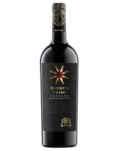 Ruffino Modus Primo IGT - Trockener Rotwein aus der Toskana (1 x 0,75l) - Rotwein mit harmonischem Geschmack aus Sangiovese, Merlot und Cabernet Sauvignon, ideal zu italienischer Küche und Schmorgerichten.