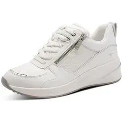 Tamaris Removable Sock Sneaker mit Keilabsatz in Weiß (Größe 40) - Stylischer Sneaker mit komfortablem Removable Sock Design, ideal für jeden Tag. Der Keilabsatz von 5 cm sorgt für eine feminine Silhouette und besten Tragekomfort.