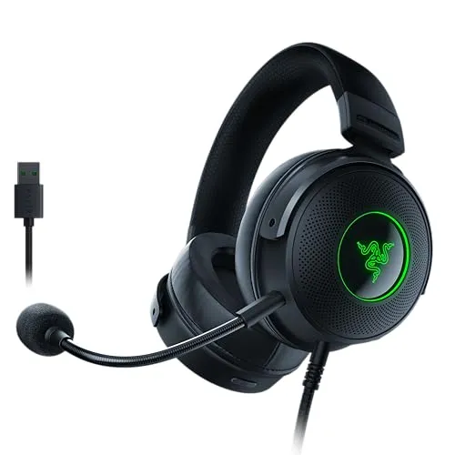 Razer Kraken V3 Hypersense - Kabelgebundenes USB-Gaming-Headset mit haptischer Technologie, THX Spatial Audio und TriForce 50mm-Treibern für immersive Klangerlebnisse