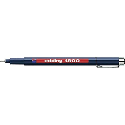 edding 1800 Präzisionsfeinschreiber - schwarz - 1 Stift - Linienbreite 0,5 mm - Fineliner zum präzisen Schreiben und Skizzieren - feine, metallgefasste Spitze - Lineal- und schablonengeeignet