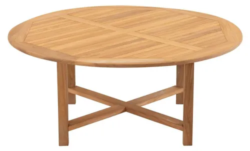 Lesli Living Gartentisch rund 180x75cm aus Teak-Holz - Hochwertiger runder Gartentisch aus Teak-Holz, 180x75cm, ideal für Gartenpartys und entspannte Abende im Freien.
