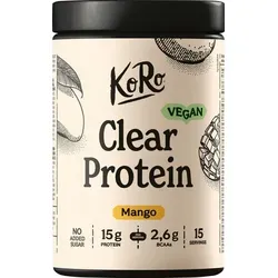 KoRo Vegan Clear Protein Mango 300 g - Fruchtiger Protein-Drink - Pflanzenproteine: Leicht lösliches, veganes Proteinpulver mit 15,2 g Protein und 2,6 g BCAAs pro Portion, ohne Zuckerzusatz und mit erfrischendem Mango-Geschmack!