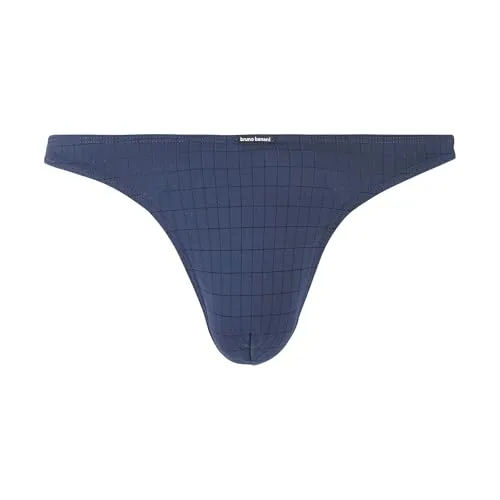 Bruno banani String Check Line 2.0 Gr. XXL - Karomuster Marine - Bequeme Herren Unterhose mit Elastischem Bund - Atmungsaktiv & Hautfreundlich - Sportlich & Körpernah