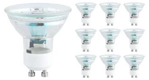 SEBSON LED-Leuchtmittel GU10 warmweiß 3,5W 300lm - LED-Lampe GU10, 10 Stück, energieeffizient mit 15.000 Std. Lebensdauer, ideal für Einbaustrahler im Innenbereich, schafft warmweißes Licht (2900 K) für gemütliche Atmosphäre.