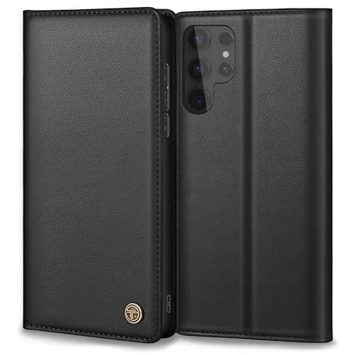Thorhülle Handyhülle für Samsung Galaxy S24 Ultra 5G Hülle, Lederhülle Schutzhülle Tasche für Samsung S24 Ultra Hülle Wallet Kartenfach Standfunktion Flip Case für Galaxy S24 Ultra Klappbar,Schwarz