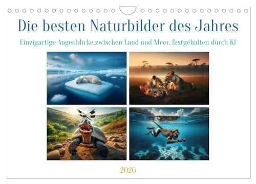 Die besten Naturbilder des Jahres - Einzigartige Augenblicke (Wandkalender 2026 DIN A4 quer), CALVENDO Monatskalender