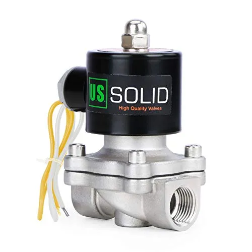 U.S. Solid 3/4" G 220V AC Edelstahl Magnetventil Direktgesteuert für Wasser Luft Gas Öl NC Stainless Steel Solenoid Valve