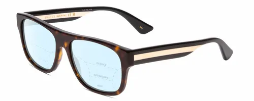 Gucci GG0341S Herren Multi-Focus Blue Licht Brille Dunkeltürkis Havanna/Schwarz
