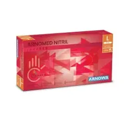 ARNOMED Nitril Lava Red Einmalhandschuhe, puderfrei, rot 384-L , 1 Packung = 100 Stück, Größe L