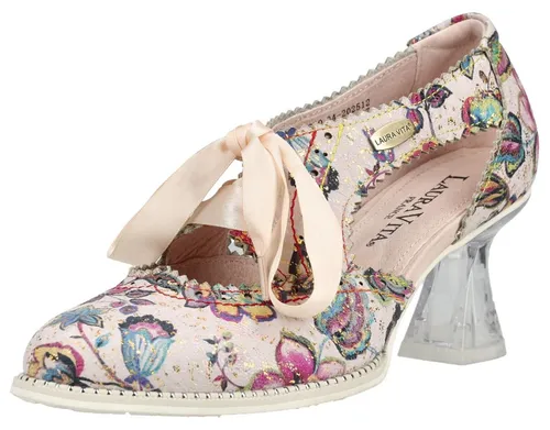 LAURA VITA Pumps Schnürpumps aus Leder in Beige, Größe 36 EU - Elegante Schnürpumps aus hochwertigem Leder mit 6 cm Trichterabsatz. Ideal für besondere Anlässe, bieten sie einen stilvollen Look und hohen Tragekomfort.