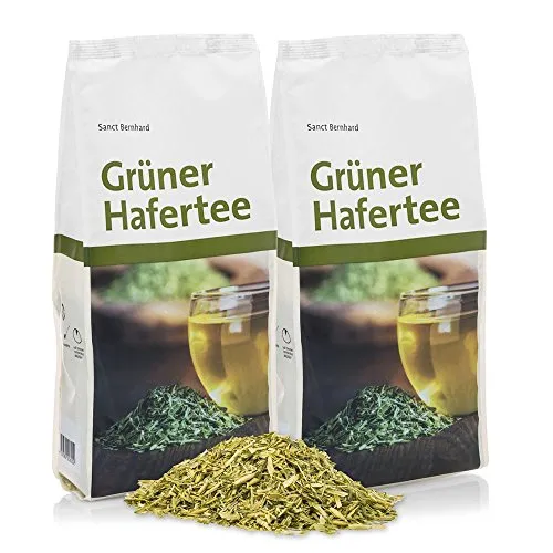 Sanct Bernhard Grüner Hafertee lose (4x 250g) | Grüner Tee lose – Ideal für Trinkkuren & zur unterstützenden Durchspülung der Harnorgane und Nieren | Premium Kräutertee Made in Germany