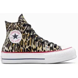 Damen Converse Chuck Taylor All Star Lift Plattform Leopard - Stylische Damen Sneaker mit Plattform-Sohle im Leoparden-Design, ideal für einen modischen Auftritt. Bequem und vielseitig für jeden Anlass.