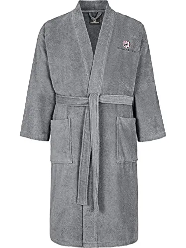 Jan Vanderstorm Herren Bademantel Janning grau, 7XL (XXXXXXXL) - Bequemer Herren-Bademantel in 7XL aus 100 % Baumwolle. Ideal zum Entspannen zu Hause oder nach dem Spa. Mit zwei Taschen und Gürtel für optimalen Halt – der perfekte Begleiter für Komfort und Stil.