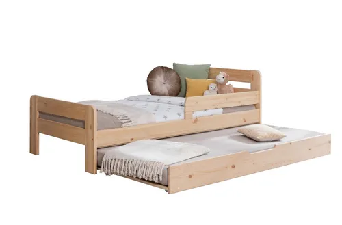 Ticaa Bettgestell Einzelbett "Bennet" mit Rausfallschutz - Braun - Praktisches Einzelbett "Bennet" mit Rausfallschutz, ideal für Kinder und Jugendliche. Robuste Bauweise und einfache Montage für ein sicheres Schlafumfeld.