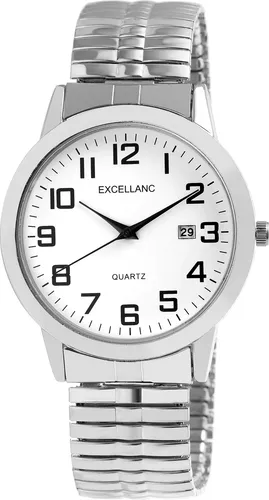 Excellanc Quarzuhr Sami Herrenuhr mit Edelstahlzugarmband - Elegante Quarzuhr für Herren mit flexiblem Edelstahlzugarmband und praktischer Datumsanzeige. Ideal für jeden Anlass und ein perfektes Geschenk.