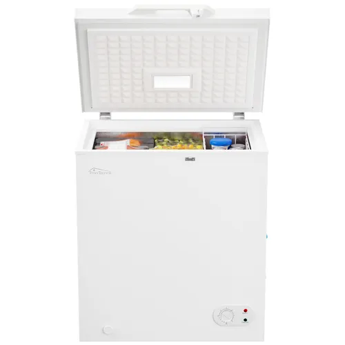 TroniTechnik Gefriertruhe BORGAR 160 PRO - Tiefkühler mit 147 l Volumen, einstellbarem Dual-Thermostat und praktischen Transportrollen für flexible Nutzung – ideal für ungeheizte Räume.