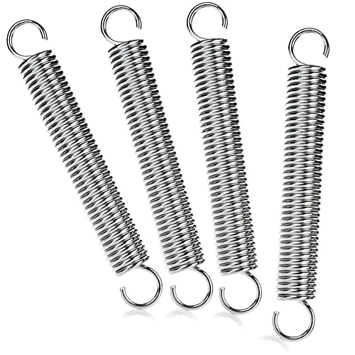 COM-FOUR® 4X Spannfeder mit Doppelhaken - Sprungfeder für Zelt, Markise, Wohnwagen - Befestigungs-Zubehör für Trampolin - Zugfeder Sonnensegel - Stahlfeder (4 Stück - Spannfeder)