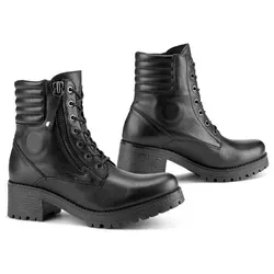Falco Misty Schuhe Schwarz Gr. 39 - Motorradstiefel für Damen, robuster und wasserdichter Schutz mit unauffälligen Knöchelprotektoren, ideal für sicheres Fahren bei jedem Wetter.