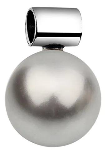 Nenalina Schmuck Perlen-Anhänger aus 925 Sterling Silber - Eleganter Anhänger für Damen mit 12 mm grauer Glas-Perle, ideal als Geschenk für besondere Anlässe in Juwelier Qualität.