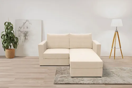 DOMO collection 2-Sitzer Bibury smartes, modulares Ecksofa aus Sofa & Hocker mit Schlaffunktion, Set, Sitzfläche mit Federkern, inkl. 2 Rückenkissen