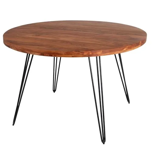 riess-ambiente Esstisch SCORPION - 120cm rund aus Akazie - Esstisch aus massivem Akazienholz mit eleganten Hairpin Legs im Retro-Design, ideal für gemütliche Esszimmer.