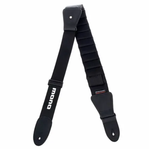 The Betty Strap Long - Komfortabler Gitarrengurt - Ergonomischer Gitarrengurt mit atmungsaktivem Neopren, variabel von 120 bis 150 cm. Ideal für schwere Gitarren und Bässe, mit hochwertigen Leder-Enden für sichere Befestigung. Elegantes Design in Jet Black.