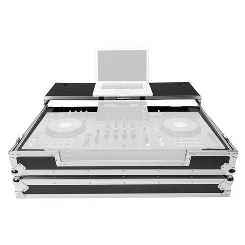 Magma DJ-Controller Workstation XDJ-AZ/XDJ-XZ black/silver (Wheels) - Stabiles DJ-Controller Flightcase mit großzügiger Laptop-Ablage, integrierten Transportrollen und robuster Polsterung für optimalen Schutz.