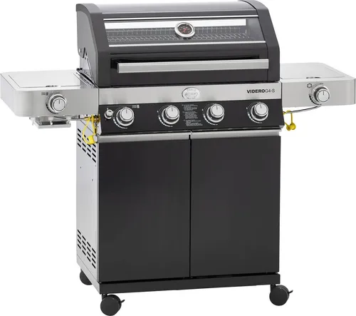 Rösle BBQ-Station Videro G4-S - Elegante Edelstahl-Grillstation mit beleuchteten Drehknöpfen, ideal für stilvolles Grillvergnügen im Freien
