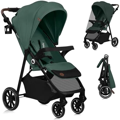 lionelo Kombi-Kinderwagen EMMA ONE, wartungsfreie Räder & Einhand-Faltmechanismus - Kombikinderwagen mit XXL-Verdeck und UPF50+ Schutz, ideal für Eltern, die Komfort und Funktionalität schätzen. Leicht und kompakt, perfekt für unterwegs.