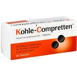 Kohle-Compretten - Praktische Kohle-Compretten zur Unterstützung der Verdauung, ideal bei Durchfall und zur Bindung von Stoffen. Für eine schnelle und effektive Anwendung.